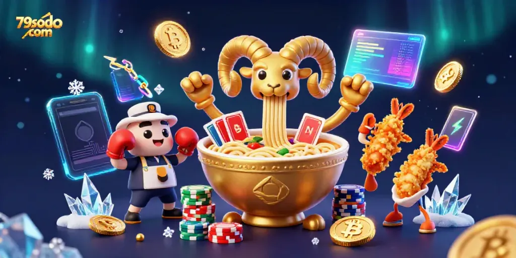 Experience gaming excitement with 79sodo com's unique animated scene featuring vibrant characters and crypto elements.
