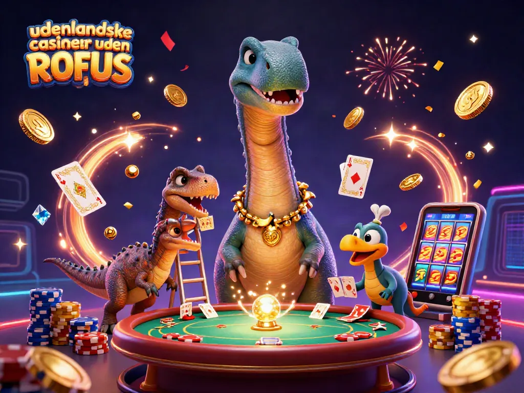 Experience the thrill of udenlandske casinoer uden ROFUS with dynamic characters and game elements in a vibrant scene.