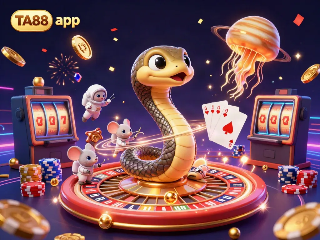 Experience the excitement of the TA88 app as astronaut mice bet on a cosmic roulette wheel.