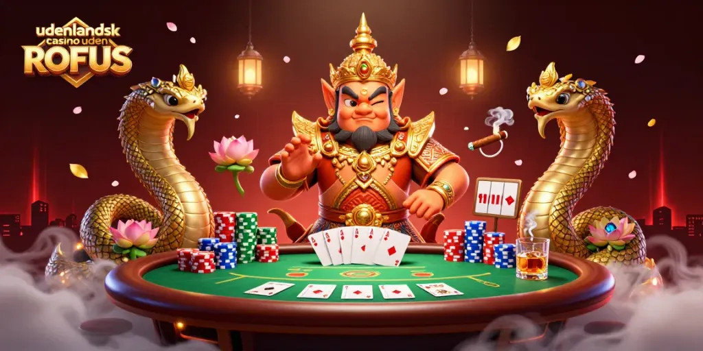 Experience the excitement of udenlandsk casino uden ROFUS with this vibrant poker scene illustration featuring exclusive elements.